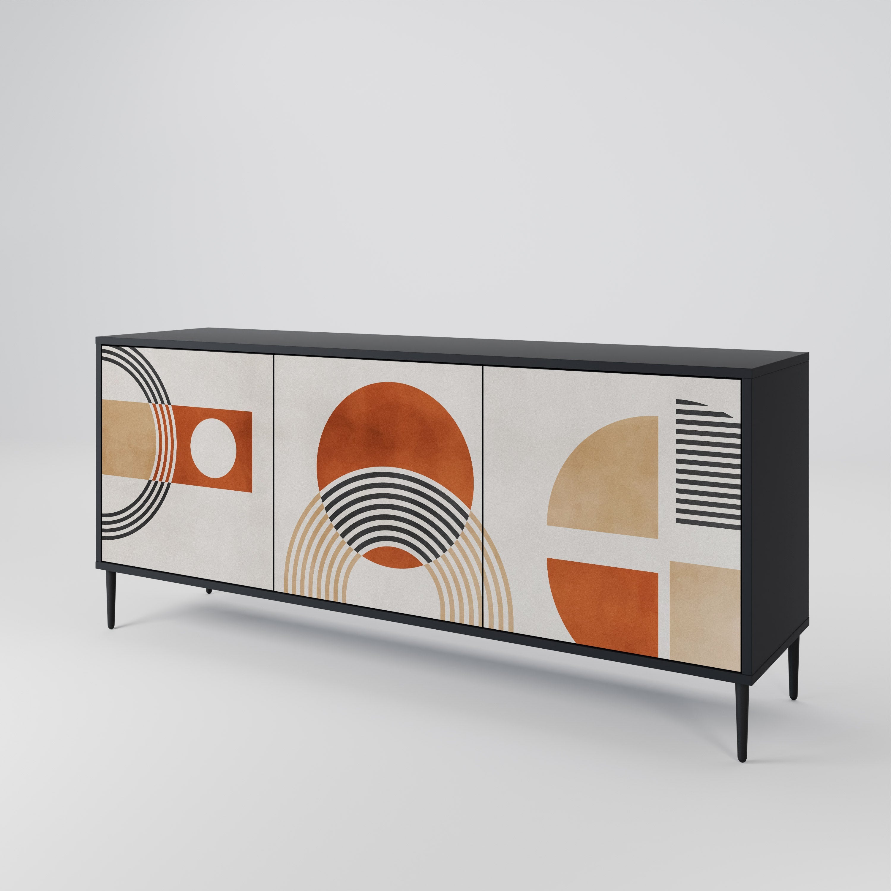SPACE AROUND Sideboard mit 3 Türen in Schwarz