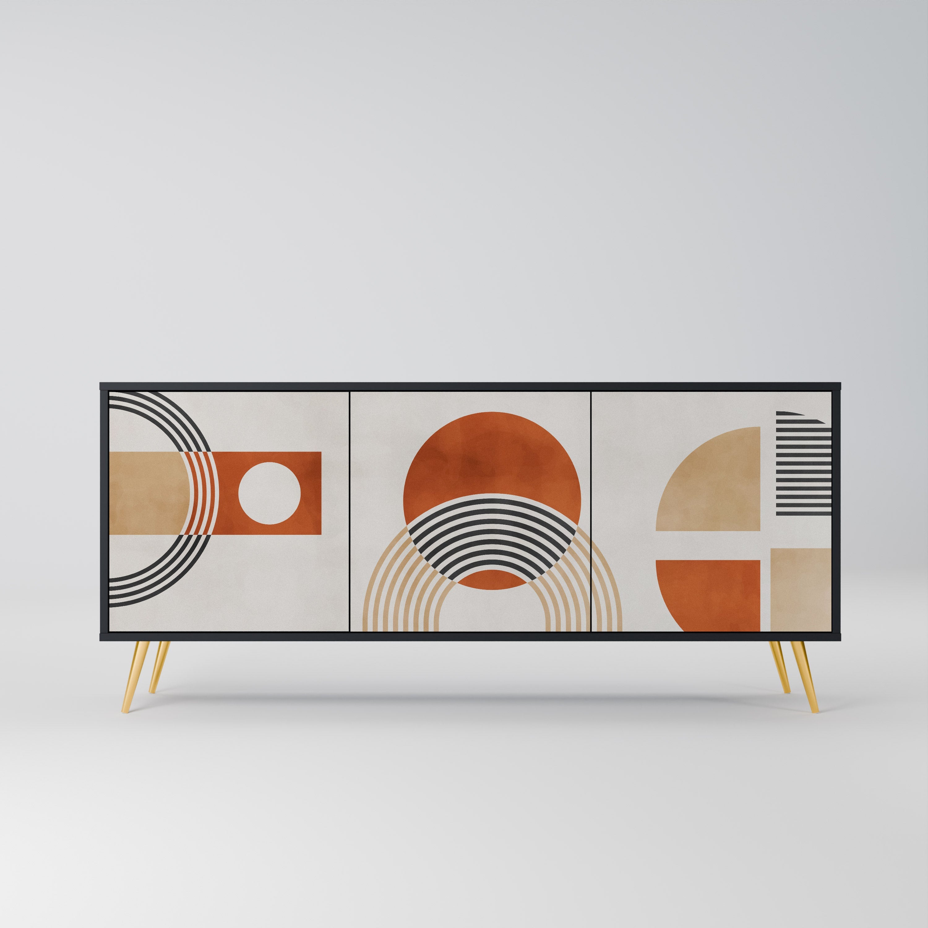 SPACE AROUND Sideboard mit 3 Türen in Schwarz