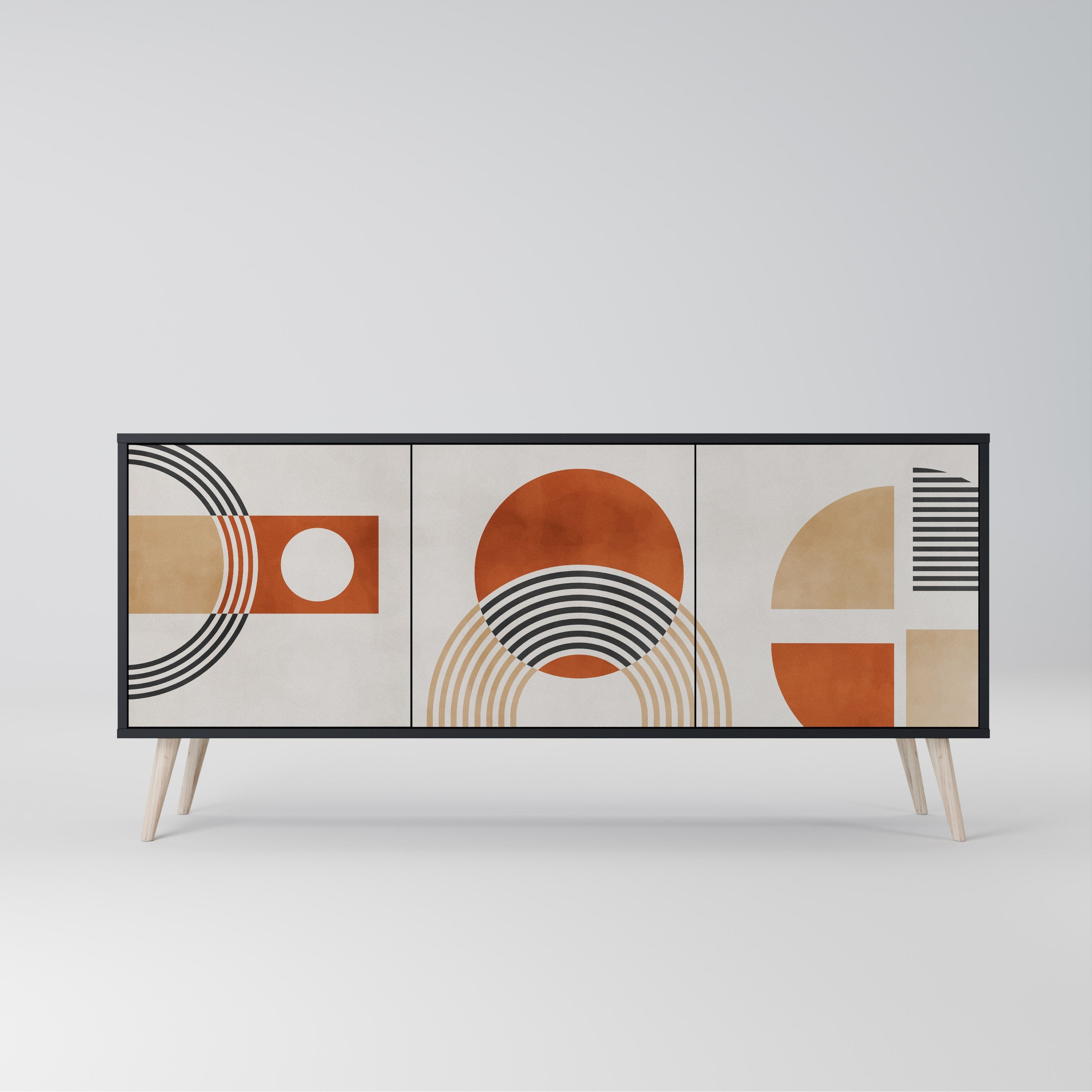 SPACE AROUND Sideboard mit 3 Türen in Schwarz