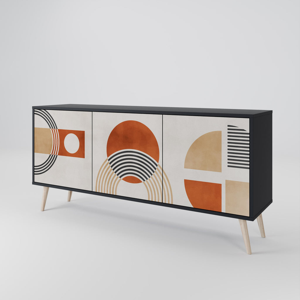 SPACE AROUND 3-Door Sideboard in Black Finish