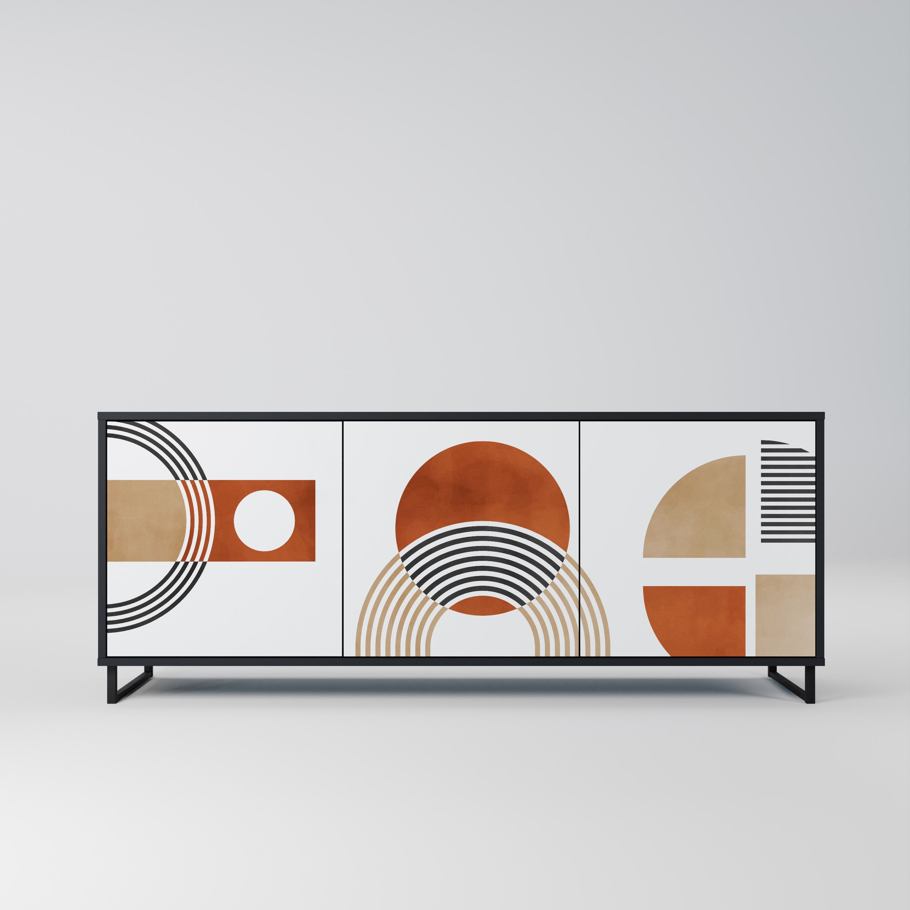 CIRCLE RHYTM Sideboard mit 3 Türen in Schwarz