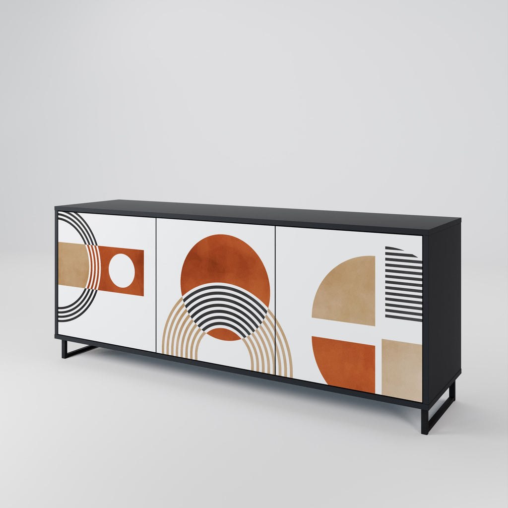 CIRCLE RHYTM Sideboard mit 3 Türen in Schwarz