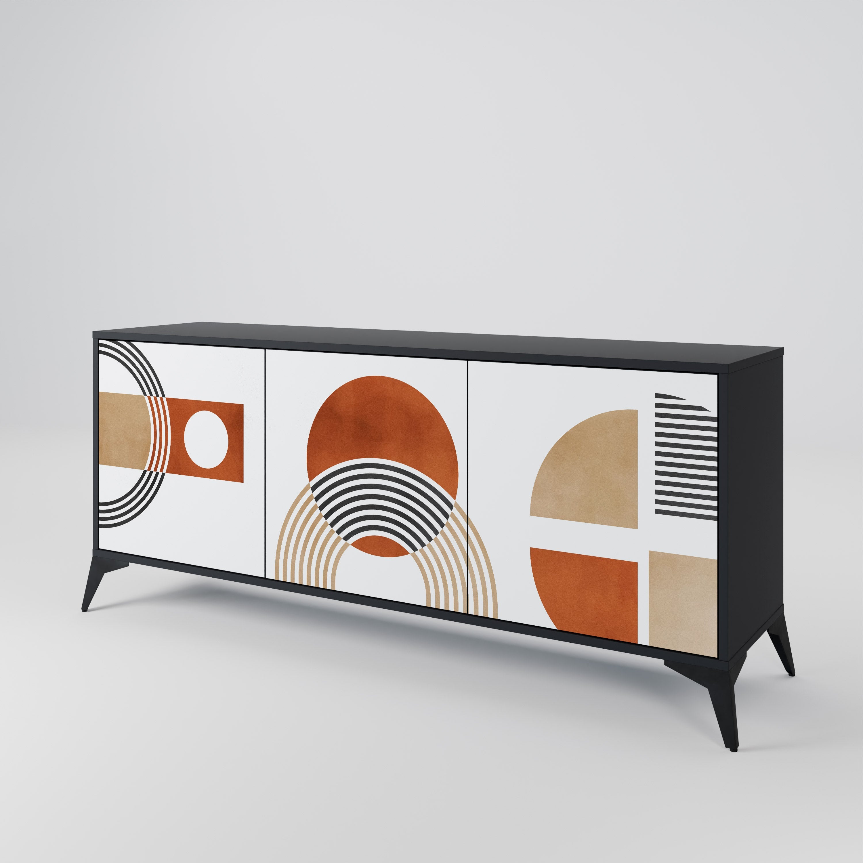 CIRCLE RHYTM Sideboard mit 3 Türen in Schwarz