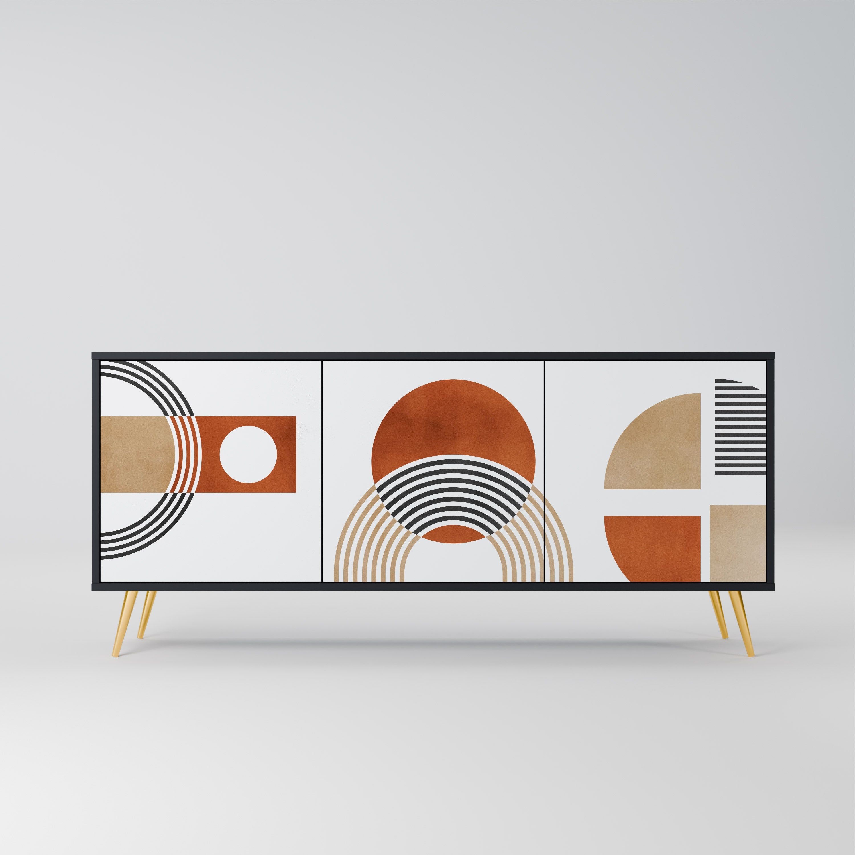 CIRCLE RHYTM Sideboard mit 3 Türen in Schwarz