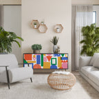 GEOMETRIC GLIMMER Sideboard mit 3 Türen in Schwarz