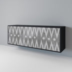 SHARP EDGES Sideboard mit 3 Türen in Schwarz