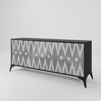 SHARP EDGES Sideboard mit 3 Türen in Schwarz