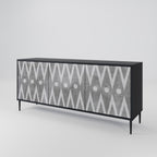 SHARP EDGES Sideboard mit 3 Türen in Schwarz