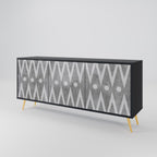 SHARP EDGES Sideboard mit 3 Türen in Schwarz