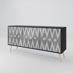 SHARP EDGES Sideboard mit 3 Türen in Schwarz