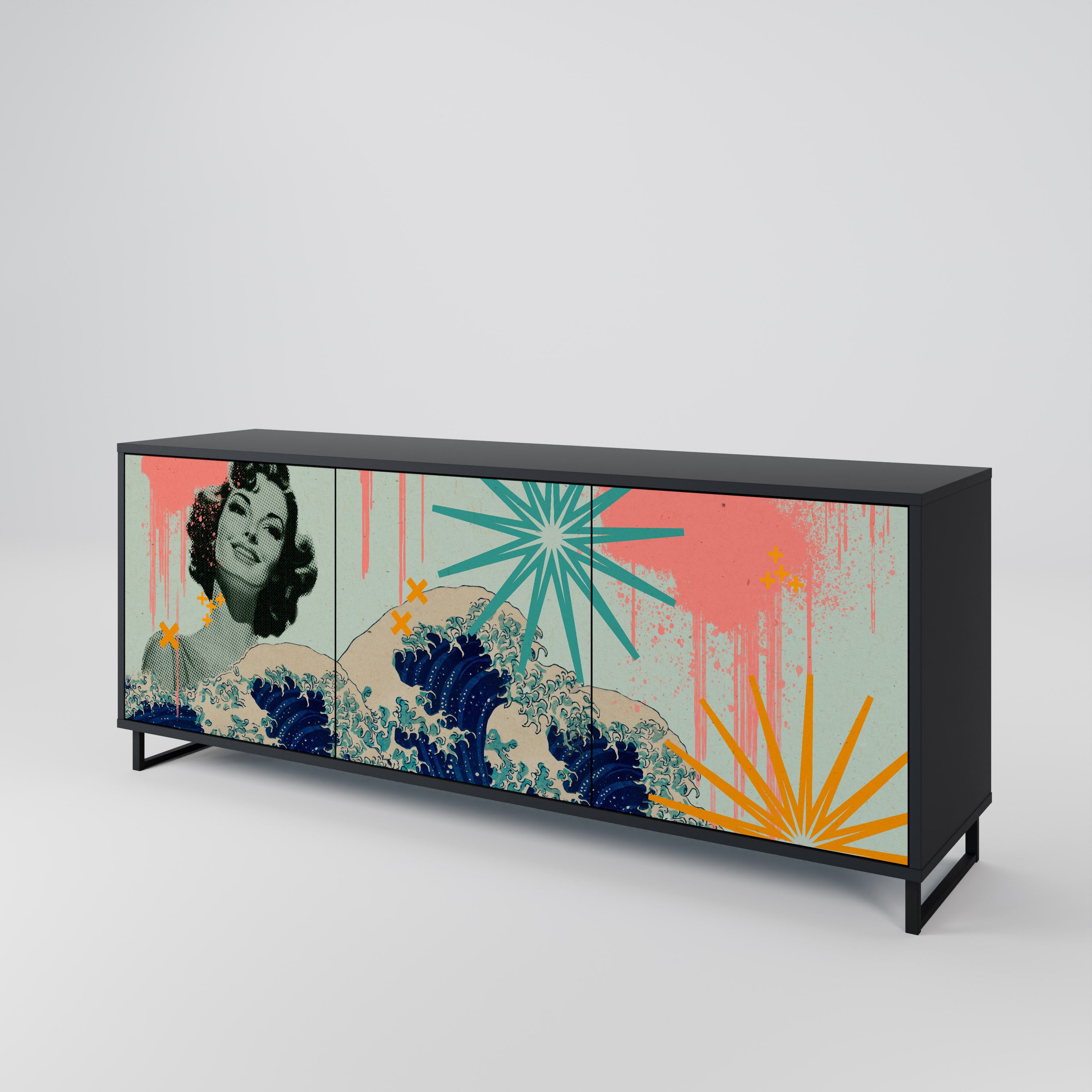 KANAGAWA BEAUTY 3-türiges Sideboard