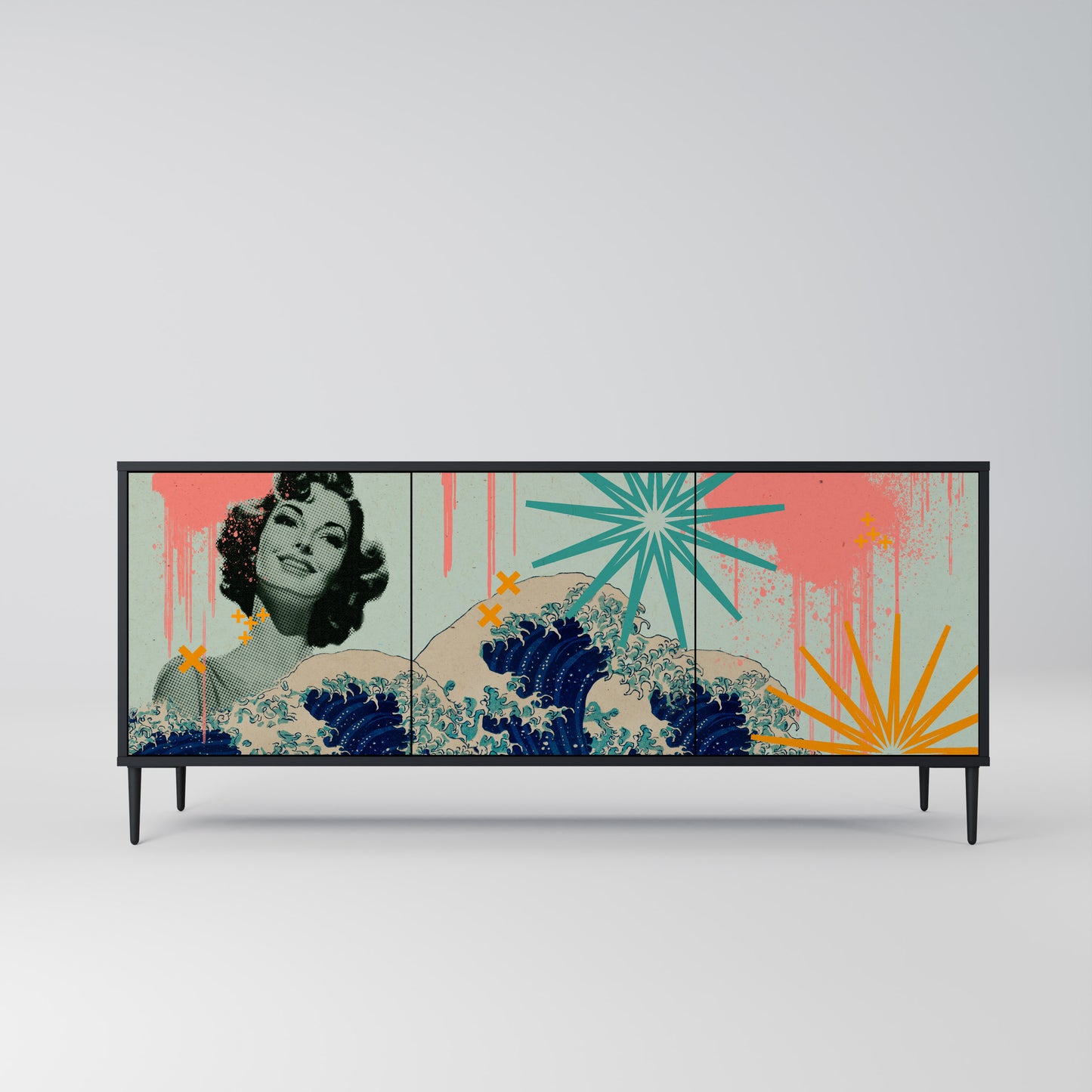 KANAGAWA BEAUTY 3-türiges Sideboard