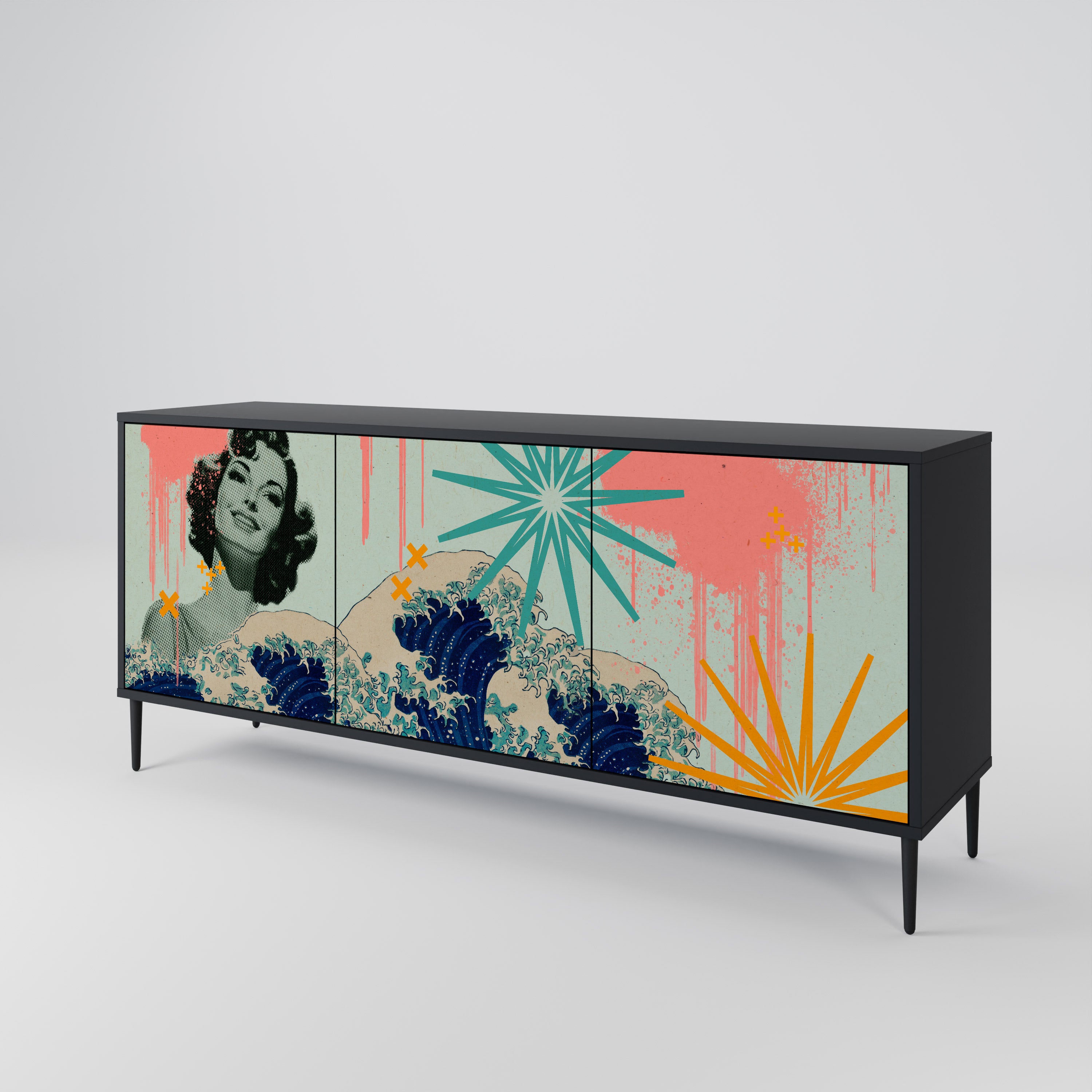 KANAGAWA BEAUTY 3-türiges Sideboard