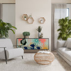 KANAGAWA BEAUTY Sideboard mit 3 Türen in Schwarz