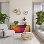 VIVID GEOMETRY 3-Door Sideboard in Black Finish