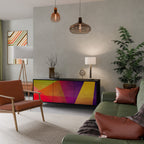 VIVID GEOMETRY 3-Door Sideboard in Black Finish