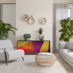 VIVID GEOMETRY 3-Door Sideboard in Black Finish