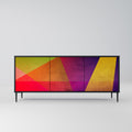 VIVID GEOMETRY 3-Door Sideboard in Black Finish
