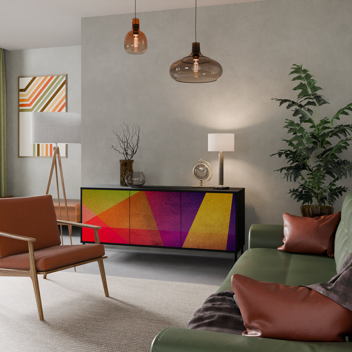 VIVID GEOMETRY 3-türiges Sideboard