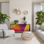 VIVID GEOMETRY 3-Door Sideboard in Black Finish