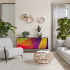 VIVID GEOMETRY 3-Door Sideboard in Black Finish