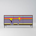 TONE COLLAPSE 3-Door Sideboard in Black Finish