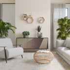 BEIGE GEOMETRY 3-Door Sideboard in Black Finish