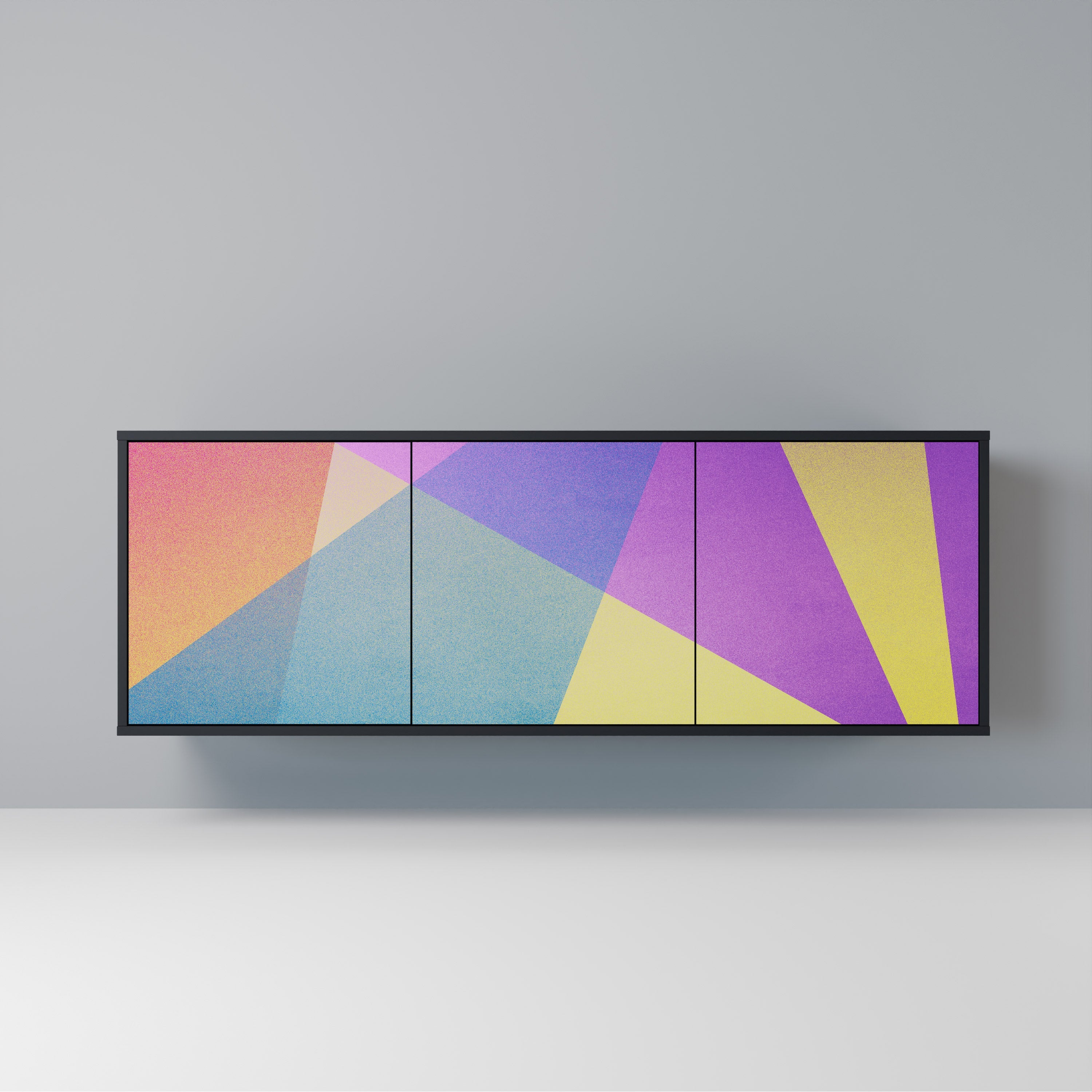 BRIGHT GEOMETRY Sideboard mit 3 Türen in Schwarz