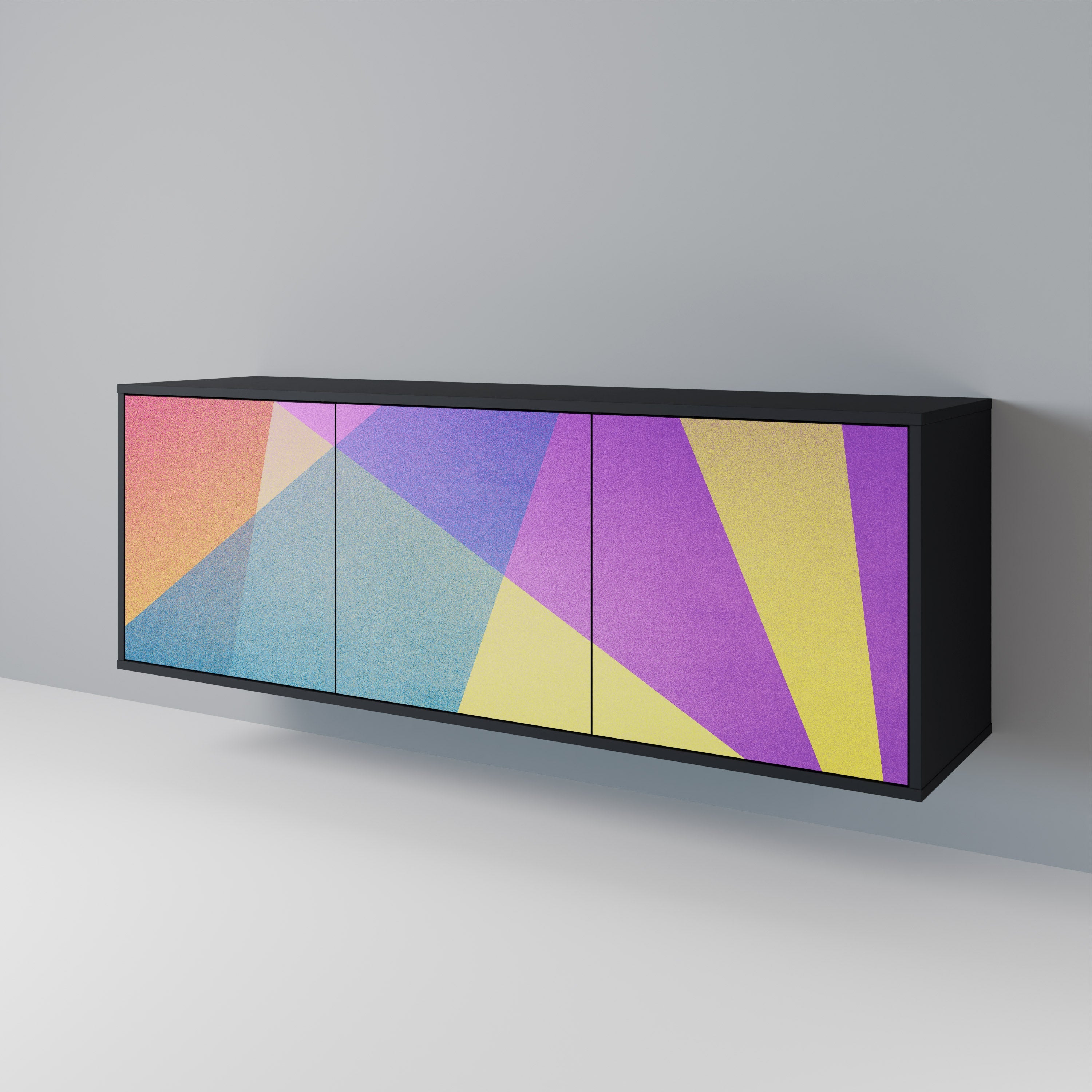 BRIGHT GEOMETRY Sideboard mit 3 Türen in Schwarz