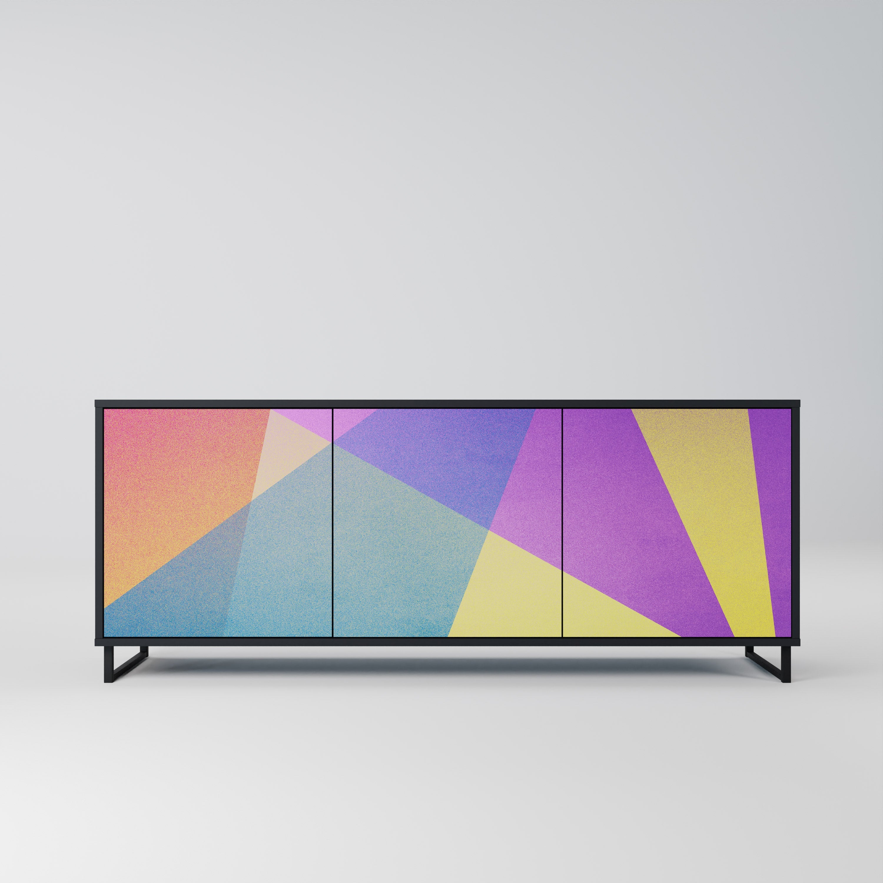 BRIGHT GEOMETRY Sideboard mit 3 Türen in Schwarz