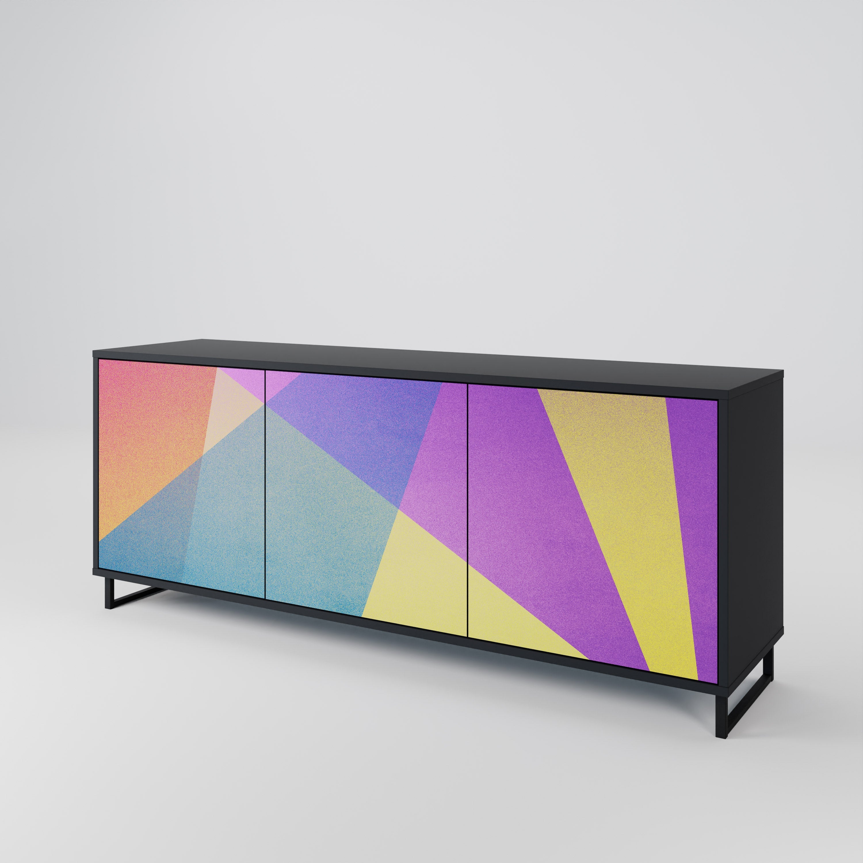 BRIGHT GEOMETRY Sideboard mit 3 Türen in Schwarz