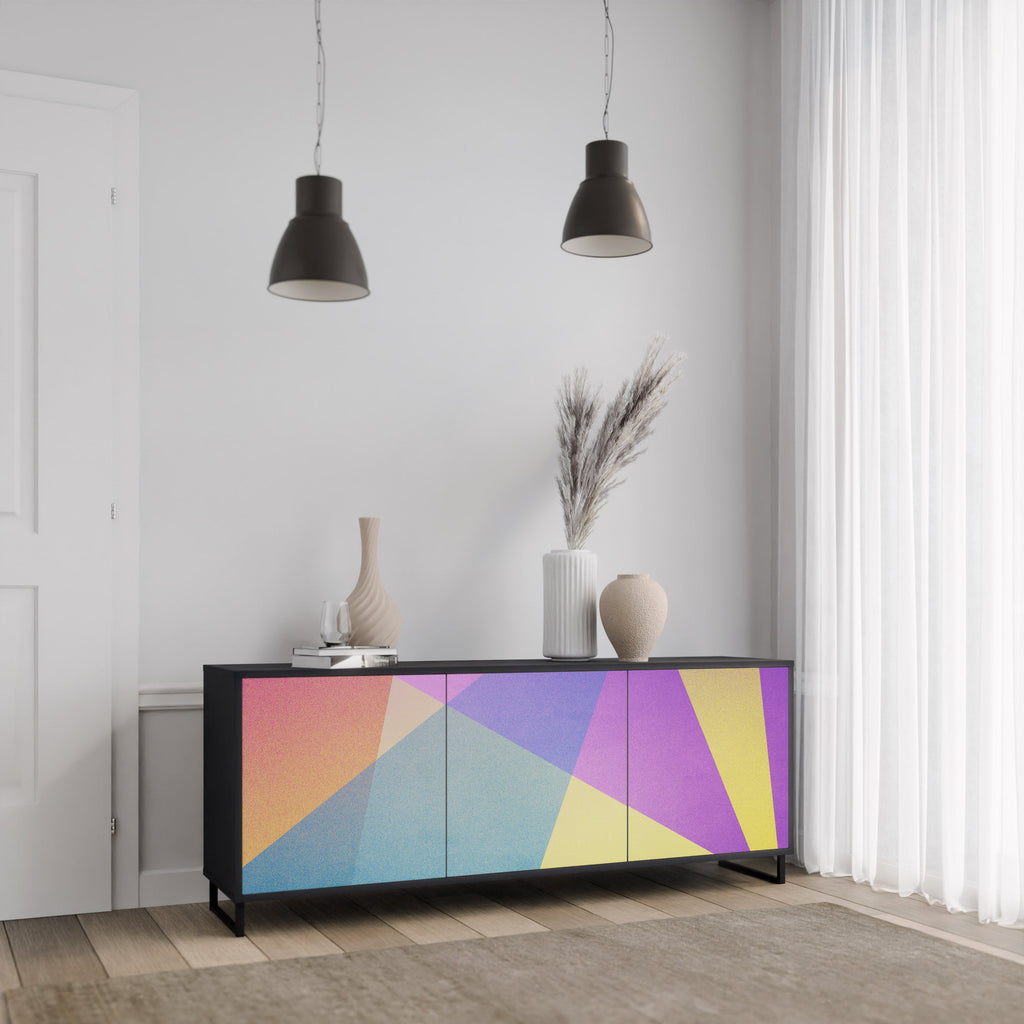 BRIGHT GEOMETRY Sideboard mit 3 Türen in Schwarz