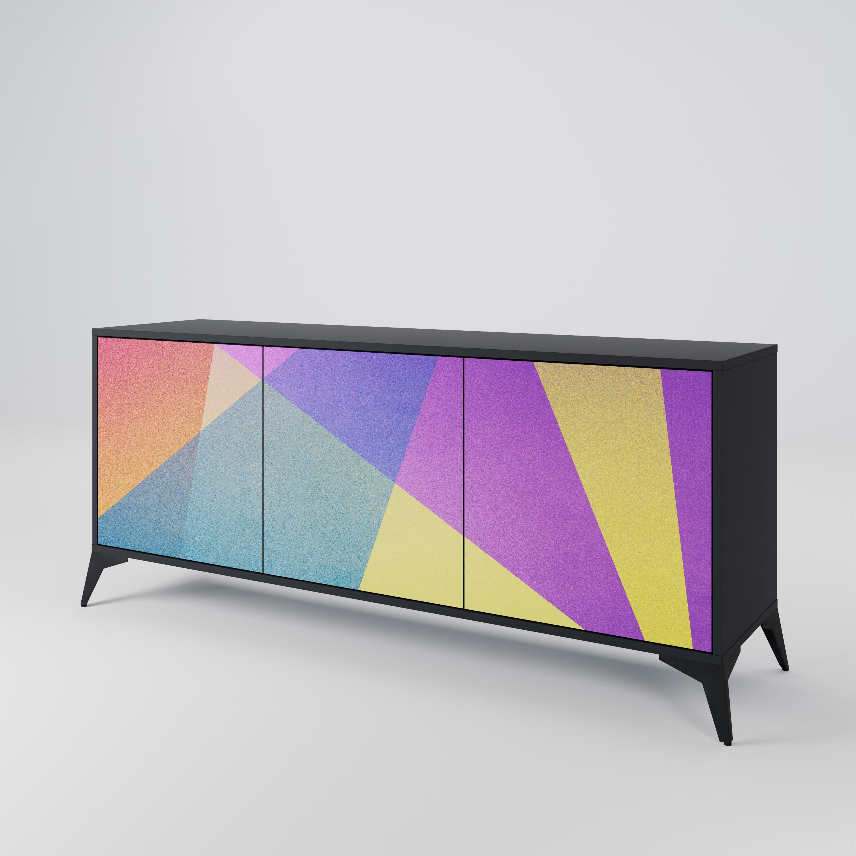 BRIGHT GEOMETRY Sideboard mit 3 Türen in Schwarz