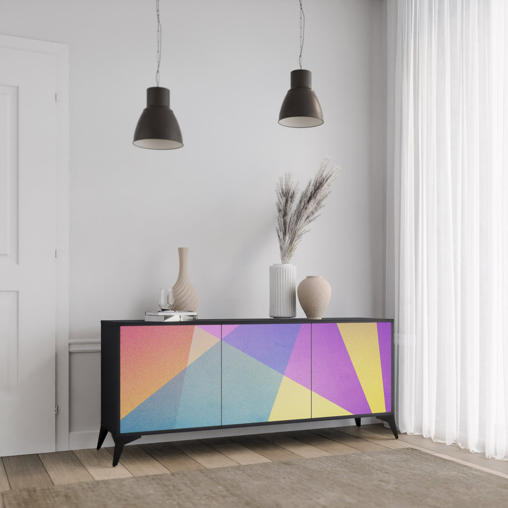 BRIGHT GEOMETRY Sideboard mit 3 Türen in Schwarz