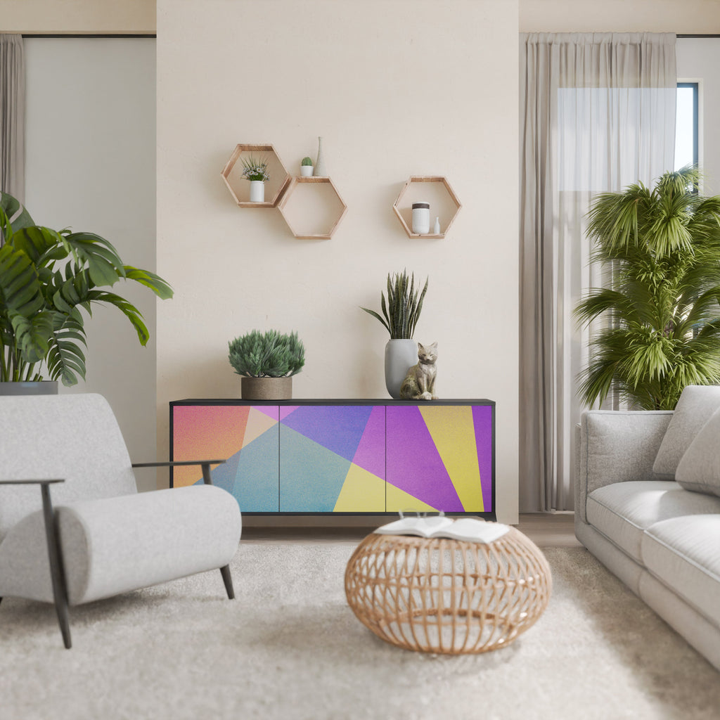 BRIGHT GEOMETRY Sideboard mit 3 Türen in Schwarz