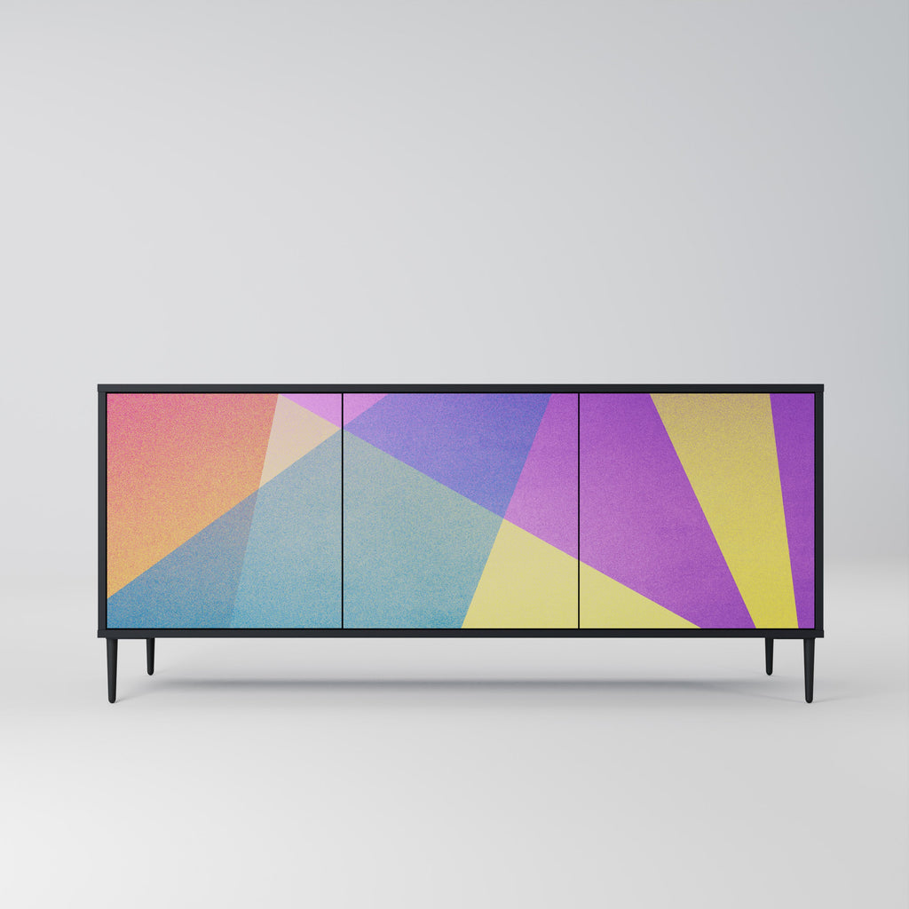 BRIGHT GEOMETRY Sideboard mit 3 Türen in Schwarz