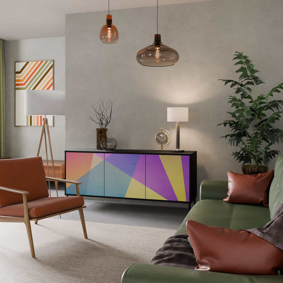 BRIGHT GEOMETRY 3-türiges Sideboard