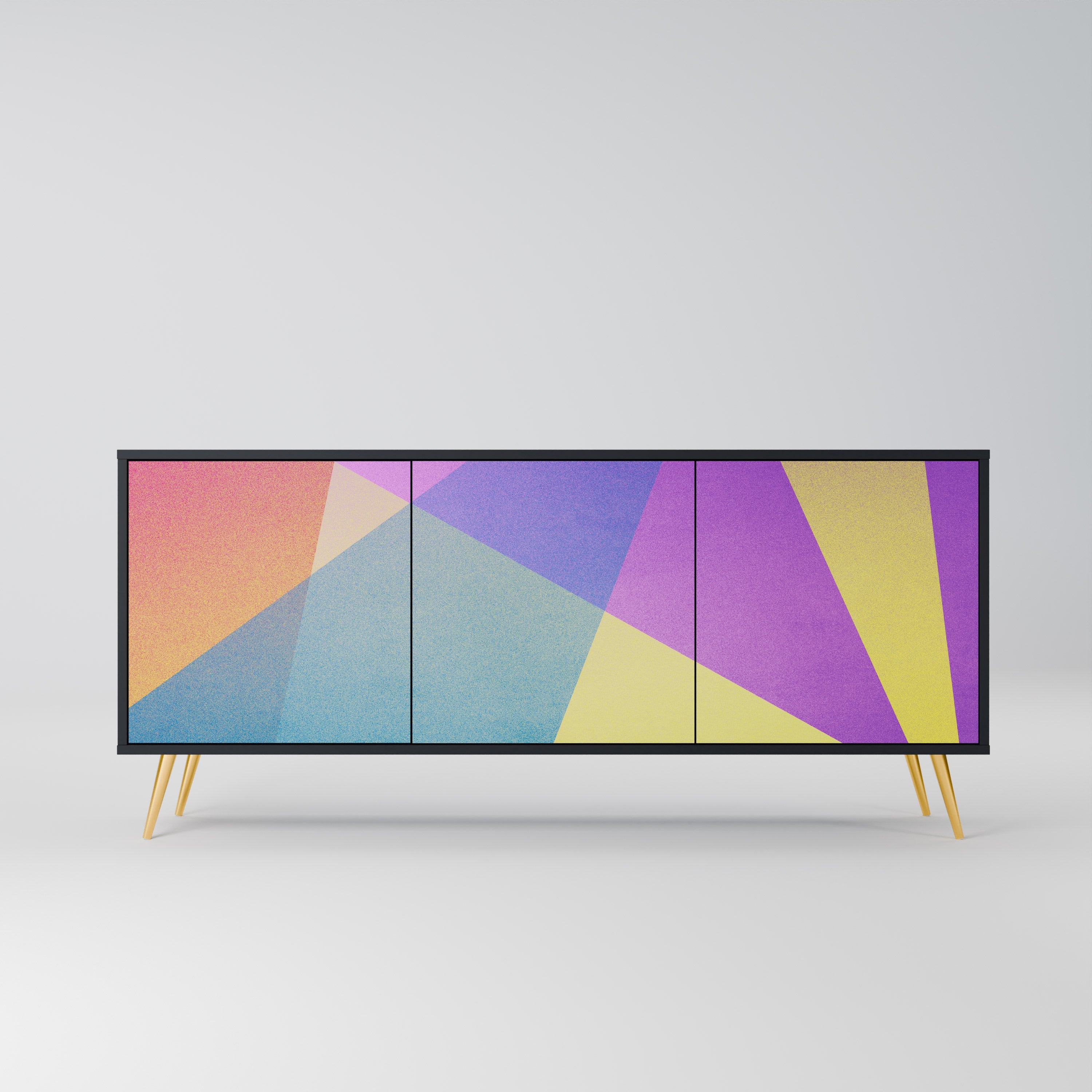 BRIGHT GEOMETRY Sideboard mit 3 Türen in Schwarz