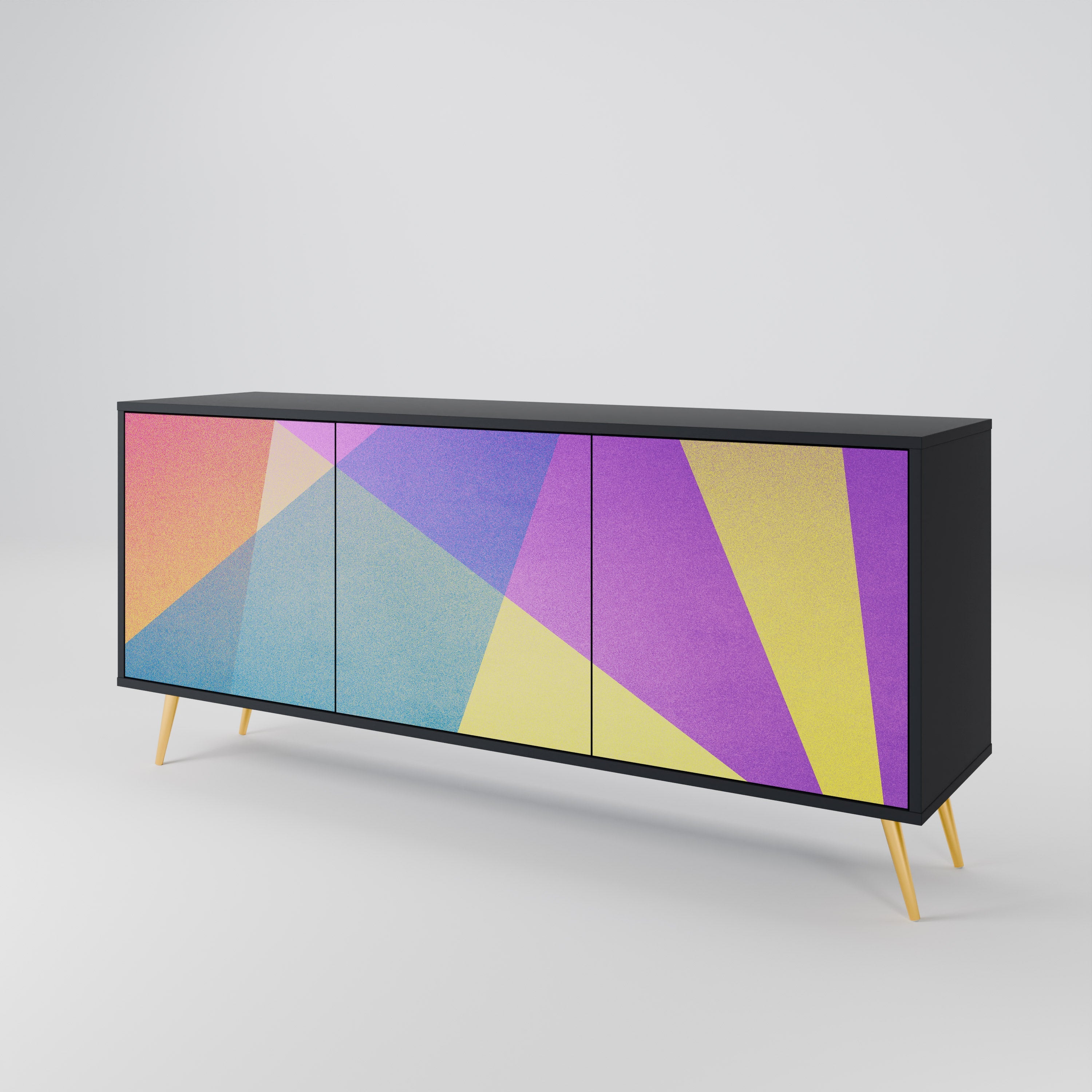 BRIGHT GEOMETRY Sideboard mit 3 Türen in Schwarz