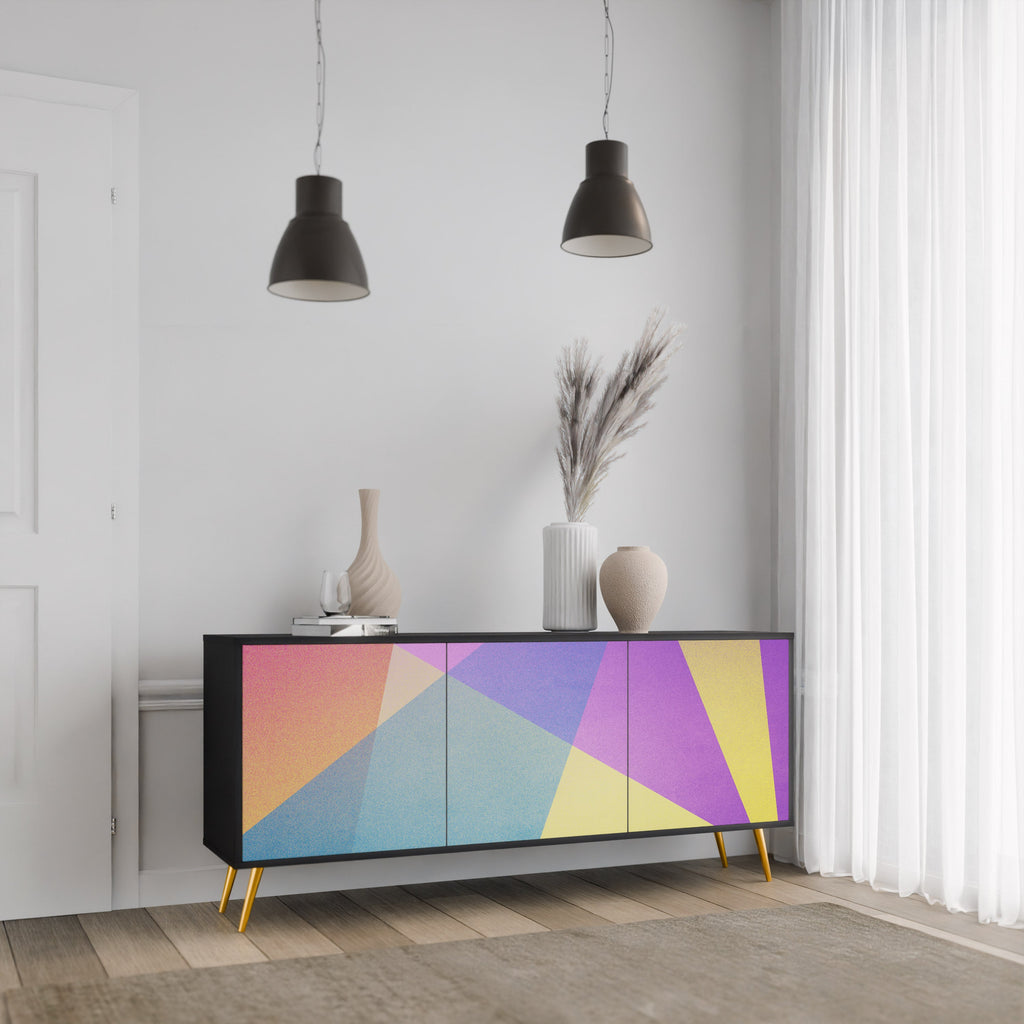 BRIGHT GEOMETRY Sideboard mit 3 Türen in Schwarz