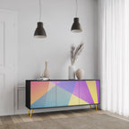 BRIGHT GEOMETRY Sideboard mit 3 Türen in Schwarz