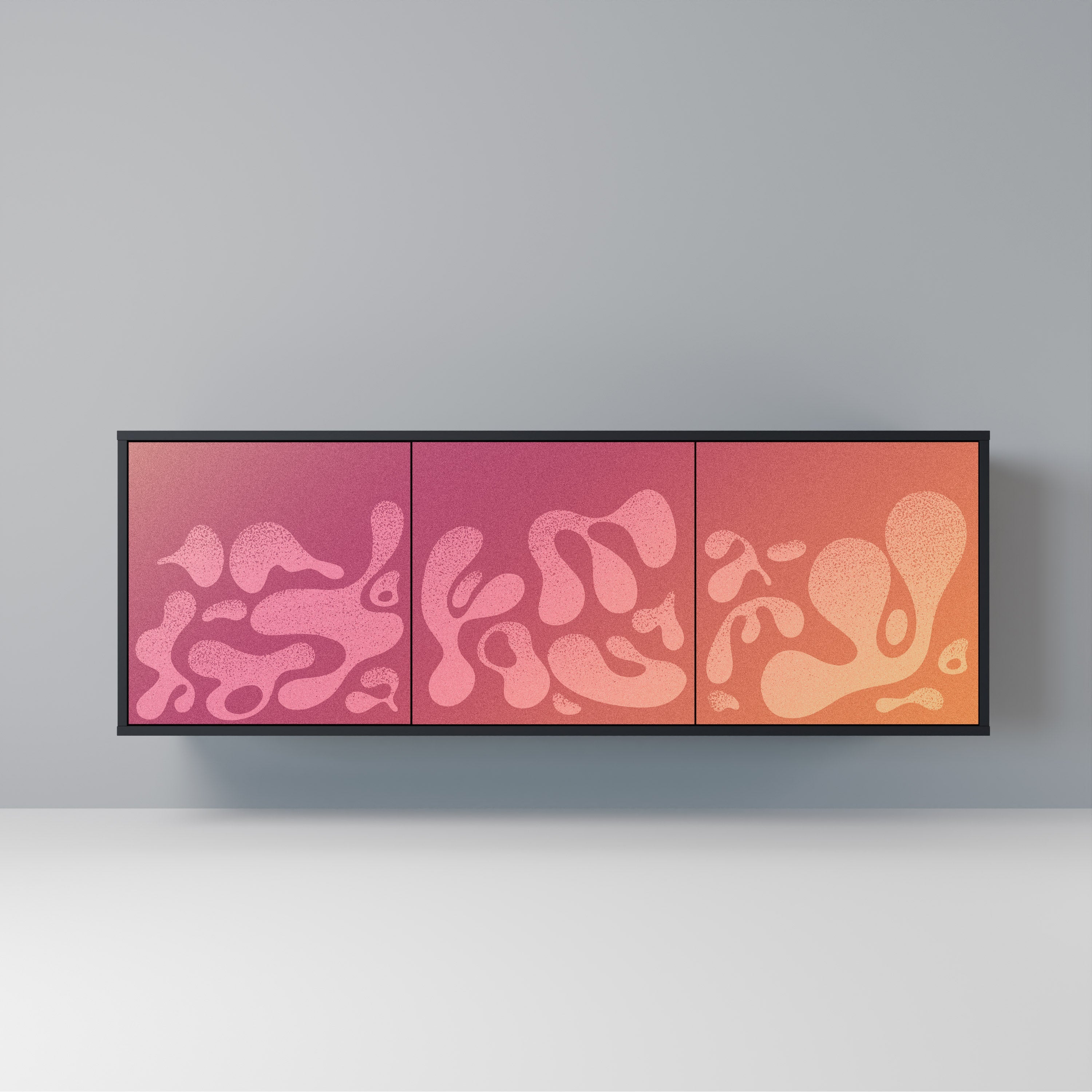 IRREGULAR PINK Sideboard mit 3 Türen in Schwarz