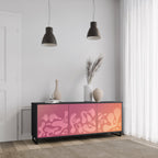 IRREGULAR PINK 3-Door Sideboard in Black Finish