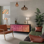 IRREGULAR PINK 3-Door Sideboard in Black Finish