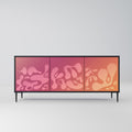 IRREGULAR PINK 3-Door Sideboard in Black Finish