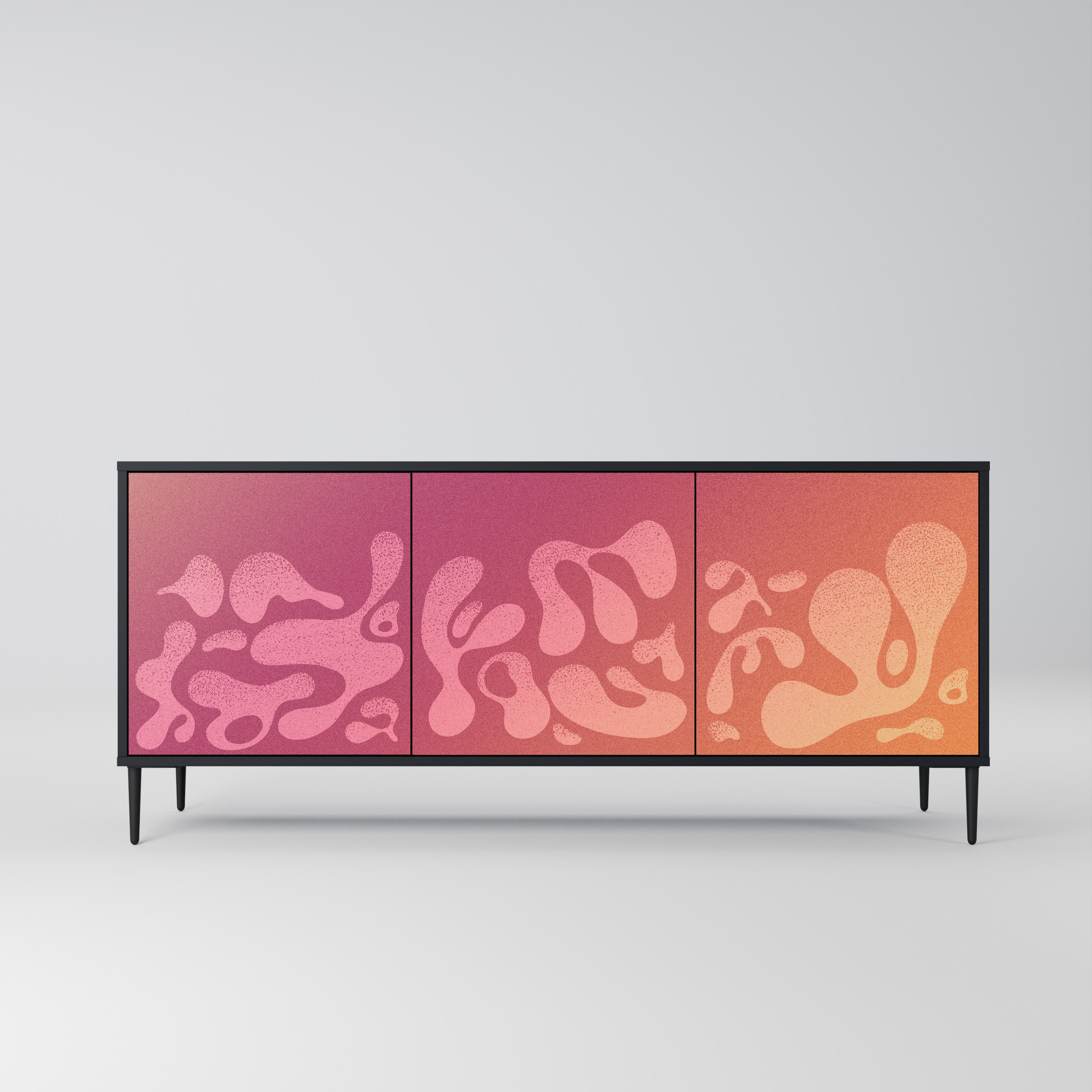 IRREGULAR PINK Sideboard mit 3 Türen in Schwarz