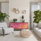 IRREGULAR PINK 3-Door Sideboard in Black Finish