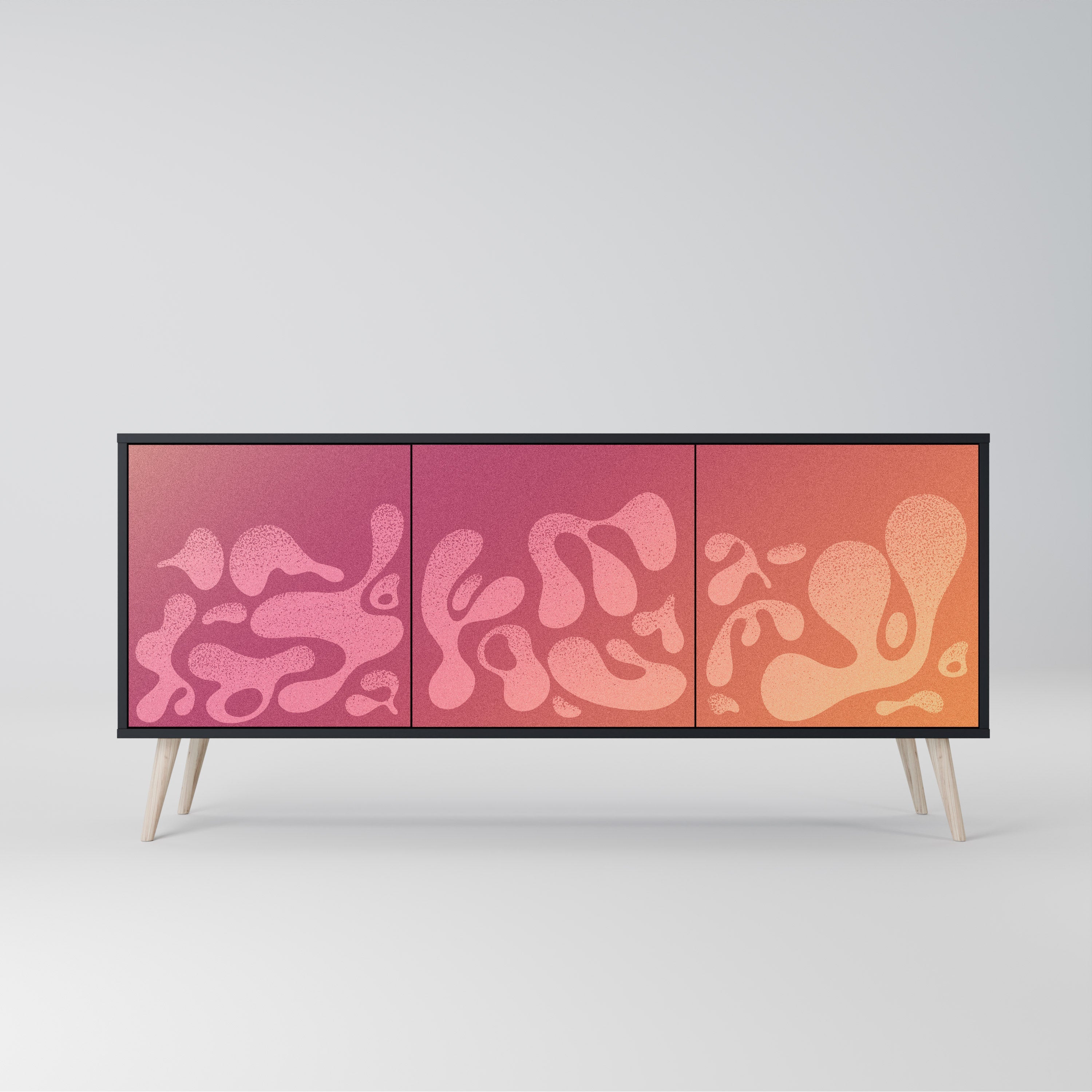 IRREGULAR PINK Sideboard mit 3 Türen in Schwarz