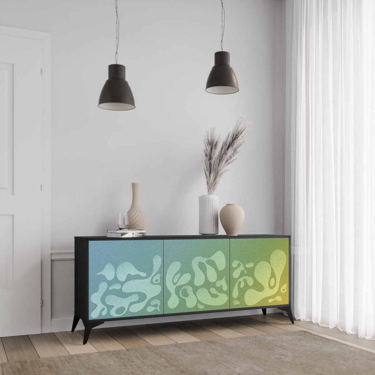 IRREGULAR BLUE 3-Door Sideboard