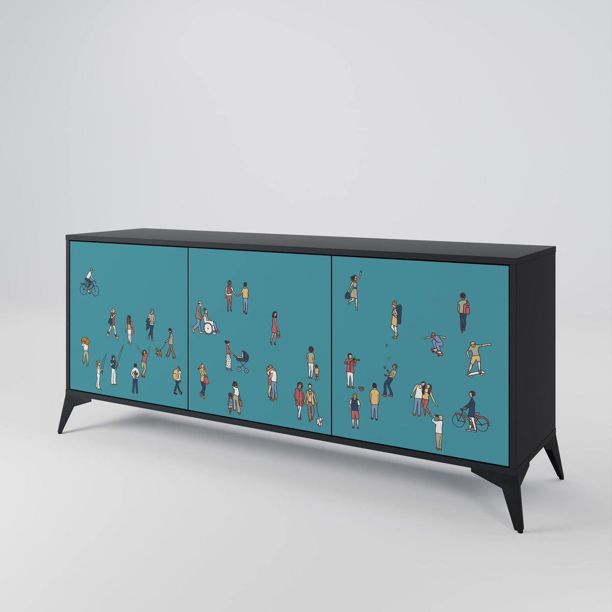 COLLECTIVE STREAM 3-türiges Sideboard